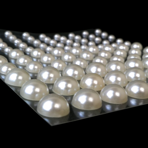 画像2: 069 ラインストーンシール(デコシール) パールタイプ 4〜8ミリ【アイボリー】1シート (2)