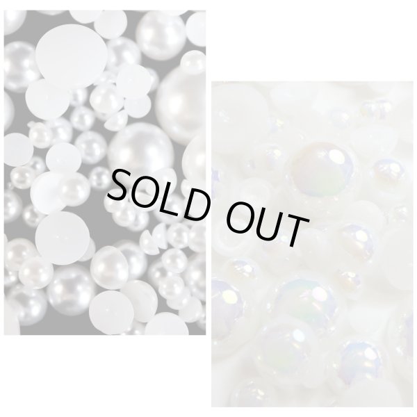 画像4: 【パール オーロラ】半円 ネイルパーツ 手芸パーツ 粘着無し 台座無し ピンセット付き 2色6種入り きらきらぷんぷん丸 NP-001 1個 (4)