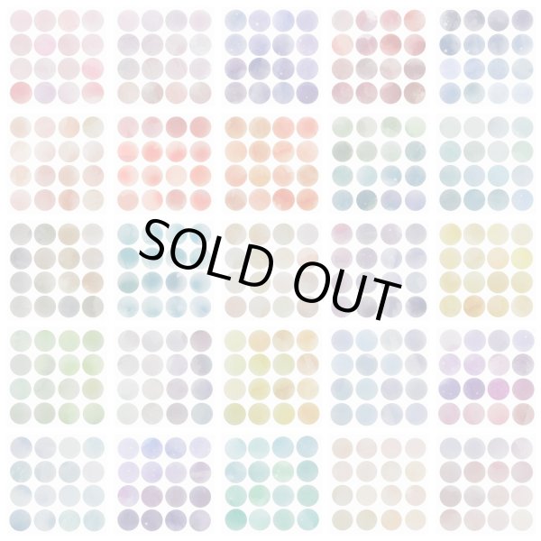 画像1: 丸シール 丸型 【くすみカラー 水彩風】1シート16枚×25シート入り〔1セット〕 直径15mm ミックス カラフル 丸ステッカー 大容量 ギフトシール ラッピング デコレーション きらきらぷんぷん丸 AMS-002 (1)