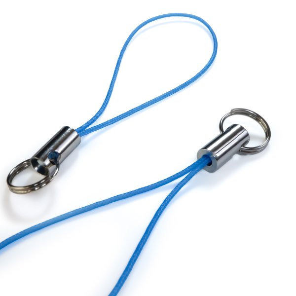 画像3: 携帯ストラップ 二重リング付き パーツ ブルー 青 10本入 松葉紐 金具 キーホルダー 紐 スマホ リングストラップ アクセサリー DIY ハンドメイド きらきらぷんぷん丸 STP-004 (3)