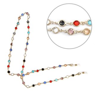 きらきらぷんぷん丸] メガネチェーン カラフル ビーズ マスク