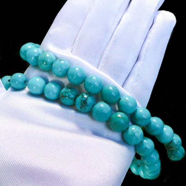 画像5: 【天然石】ターコイズ ブレスレット用 ビーズ 一連 10mm【約38粒入り】パワーストーン トルコ石 手芸 ハンドメイド アクセサリー パーツ きらきらぷんぷん丸 NS-004 (5)