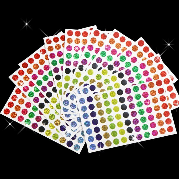 画像4: ごほうびシール 丸シール ミックス ホログラム 大容量 1シート77枚×10シート入り 直径10mm きらきらぷんぷん丸 YS-011 (4)
