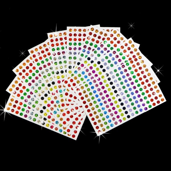 画像4: ごほうびシール 丸シール ミックス ホログラム 大容量 1シート176枚×10シート入り 直径6mm きらきらぷんぷん丸 YS-010 (4)