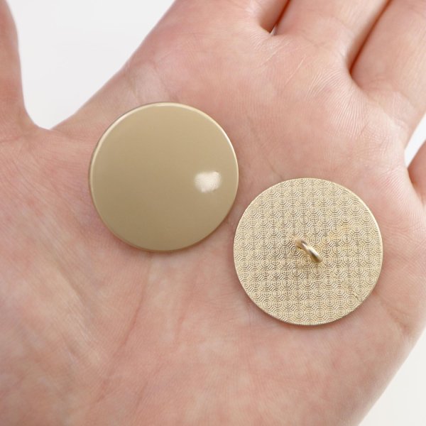 画像7: メタルボタン フラット 【ゴールド ツヤなし】 金 ビジュー 飾り 縫製 袖口 6個入り 【28mm】 きらきらぷんぷん丸 B-779 (7)