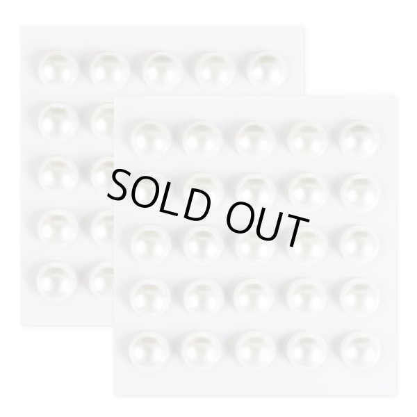 画像1: 131 ラインストーンシール(デコシール) パールタイプ 10ミリ【ホワイト】2シート (1)