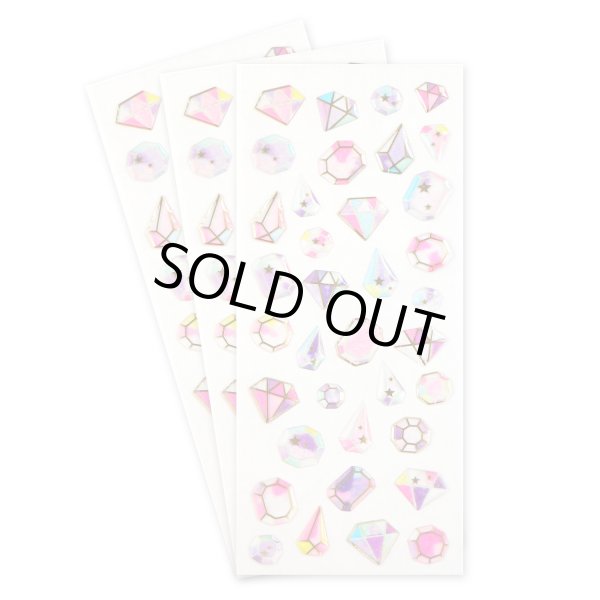 画像1: ご褒美シール 3D ダイヤモンド 立体 デコレーション 半透明 3シート入り きらきらぷんぷん丸 3D-005 (1)