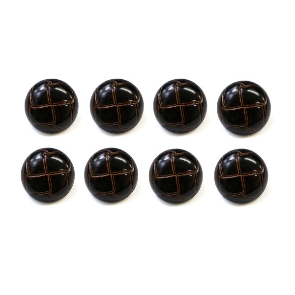 画像1: 革調ボタン レザー調 【ブラック】 スーツ コート ジャケット ブレザー フロント 袖口 8個入り 【21mm】 きらきらぷんぷん丸 B-057 (1)