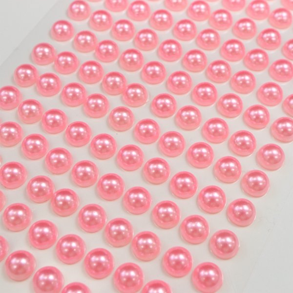 画像5: 110 ラインストーンシール(デコシール) パールタイプ 6ミリ【ピンク】1シート きらきらぷんぷん丸 (5)