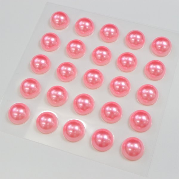 画像4: 100 ラインストーンシール(デコシール) パールタイプ 10ミリ【ピンク】2シート きらきらぷんぷん丸 (4)