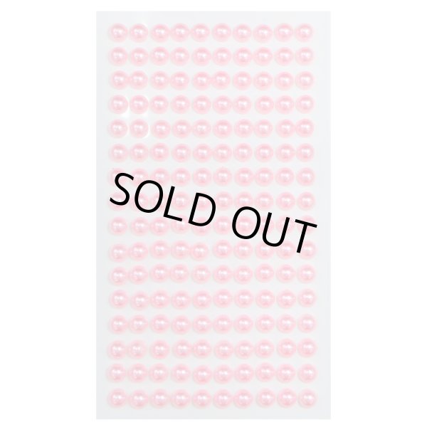 画像1: 110 ラインストーンシール(デコシール) パールタイプ 6ミリ【ピンク】1シート きらきらぷんぷん丸 (1)