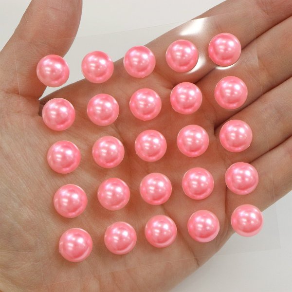 画像6: 100 ラインストーンシール(デコシール) パールタイプ 10ミリ【ピンク】2シート きらきらぷんぷん丸 (6)