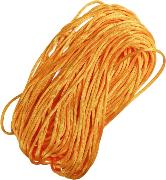 画像1: サテンコード ポリエステル 紐 中国結び【イエロー】黄色 ロープ ツヤあり 光沢 飾り チャイナ 手芸 裁縫 ハンドメイド きらきらぷんぷん丸 WS-011 (1)