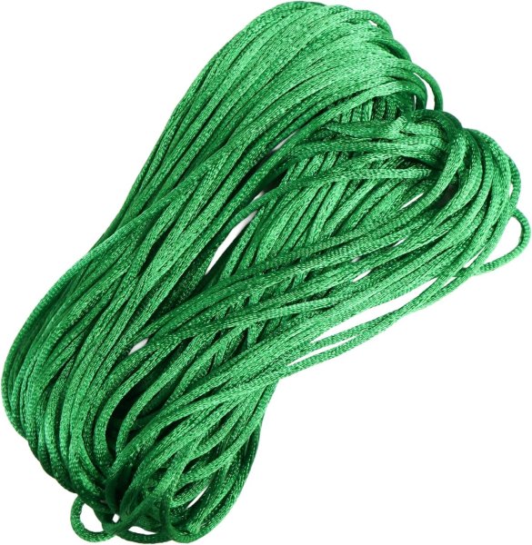 画像1: サテンコード ポリエステル 紐 中国結び【グリーン】緑 ロープ ツヤあり 光沢 飾り チャイナ 手芸 裁縫 ハンドメイド きらきらぷんぷん丸 WS-008 (1)