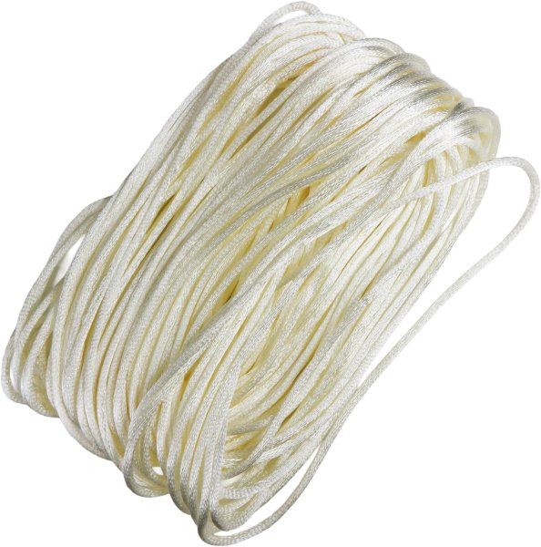 画像1: サテンコード ポリエステル 紐 中国結び【オフホワイト】白 ロープ ツヤあり 光沢 飾り チャイナ 手芸 裁縫 ハンドメイド きらきらぷんぷん丸 WS-010 (1)