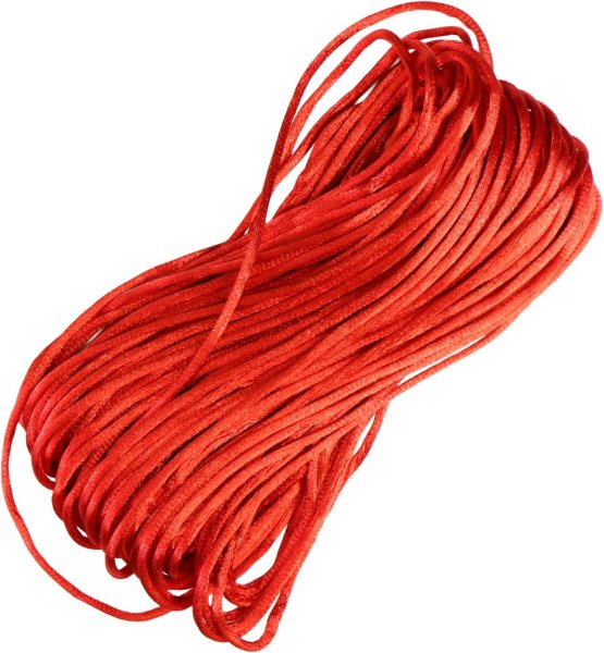 画像1: サテンコード ポリエステル 紐 中国結び【レッド】赤 ロープ ツヤあり 光沢 飾り チャイナ 手芸 裁縫 ハンドメイド きらきらぷんぷん丸 WS-009 (1)
