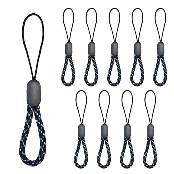 画像1: リングストラップ フィンガーストラップ スマホ 10個入 指かけ 指リング 【ブルー】 青 丸紐 おしゃれ 可愛い 携帯 カメラ キーホルダー 落下 紛失 防止 STP-027 (1)