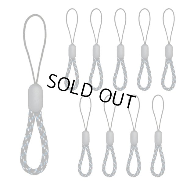 画像1: リングストラップ フィンガーストラップ スマホ 10個入 指かけ 指リング 【ブルー】 青 丸紐 おしゃれ 可愛い 携帯 カメラ キーホルダー 落下 紛失 防止 STP-027 (1)