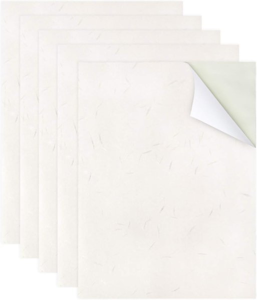 画像1: 障子 補修シール 和紙 シール A4サイズ 5枚入り 【大札紙】 ホワイト 白 インクジェットプリント対応 和風 ステッカー ラベル 印刷 きらきらぷんぷん丸 001-A4SEAL-5 (1)