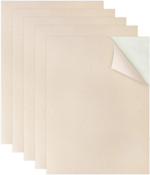 画像1: 障子 補修シール 和紙 シール A4サイズ 5枚入り 【きなり】 オフホワイト 白 インクジェットプリント対応 和風 ステッカー ラベル 印刷 きらきらぷんぷん丸 002-A4SEAL-5 (1)