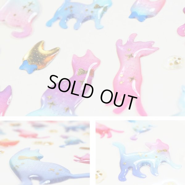 画像5: ご褒美シール 3D ネコ 立体 デコレーション 半透明 3シート入り きらきらぷんぷん丸 3D-004 (5)