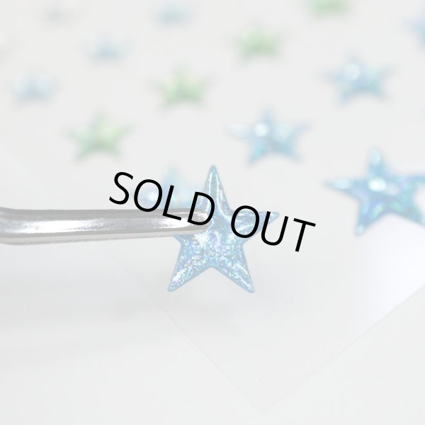 画像6: ご褒美シール 3D 星 ブルーミックス ラメ 立体 キラキラ デコレーション 1シート [117s] 入 きらきらぷんぷん丸 3D-016 (6)