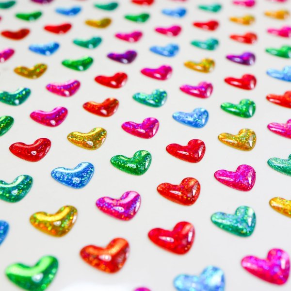 画像4: ご褒美シール 3D ハート ミックス ラメ 立体 キラキラ デコレーション 〔1シート〕190枚入 きらきらぷんぷん丸 3D-017 (4)