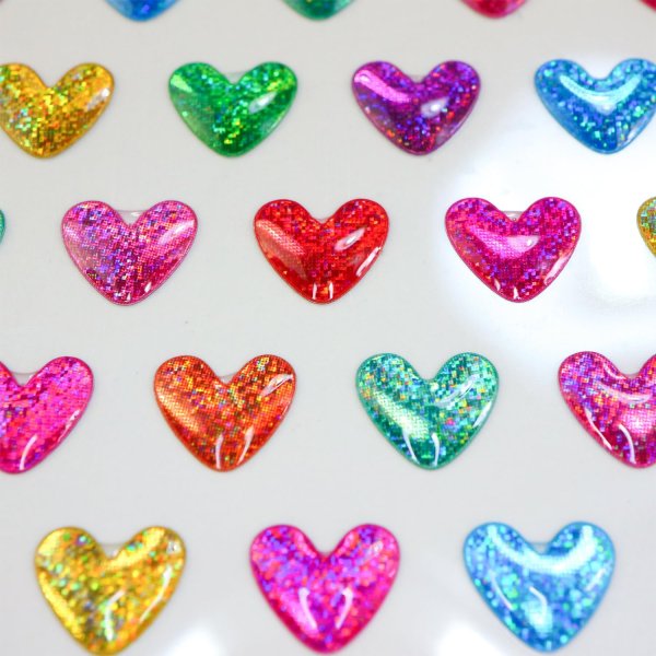 画像5: ご褒美シール 3D ハート ミックス ラメ 立体 キラキラ デコレーション 〔1シート〕190枚入 きらきらぷんぷん丸 3D-017 (5)