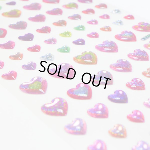 画像4: ご褒美シール 3D ハート ピンクレインボー ラメ 立体 キラキラ デコレーション 〔1シート〕117枚入 きらきらぷんぷん丸 3D-018 (4)