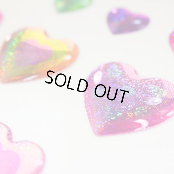 画像5: ご褒美シール 3D ハート ピンクレインボー ラメ 立体 キラキラ デコレーション 〔1シート〕117枚入 きらきらぷんぷん丸 3D-018 (5)