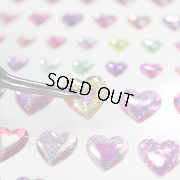 画像6: ご褒美シール 3D ハート ピンクレインボー ラメ 立体 キラキラ デコレーション 〔1シート〕117枚入 きらきらぷんぷん丸 3D-018 (6)