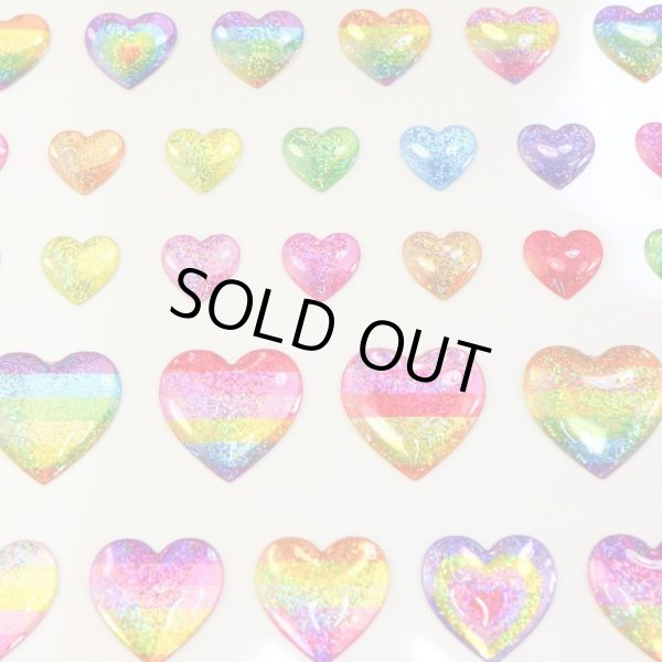 画像5: ご褒美シール 3D ハート レインボー ラメ 立体 キラキラ デコレーション 〔1シート〕117枚入 きらきらぷんぷん丸 3D-019 (5)