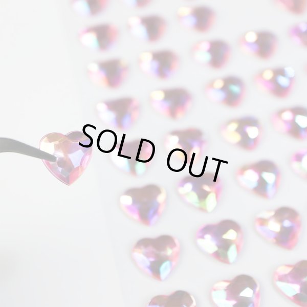 画像5: ラインストーンシール デコシール ピンク ハート 3D 立体 宝石 ジュエリー キラキラ デコレーション ラッピング シールサイズ12×12mm1シート [60s] 入りきらきらぷんぷん丸 3D-024 (5)