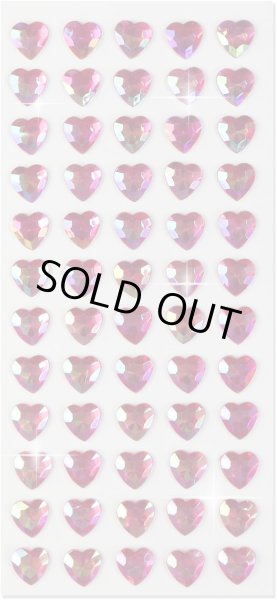 画像1: ラインストーンシール デコシール ローズレッド ハート 3D 立体 宝石 ジュエリー キラキラ デコレーション ラッピング シールサイズ12×12mm1シート [60s] 入りきらきらぷんぷん丸 3D-026 (1)