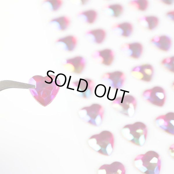 画像5: ラインストーンシール デコシール ローズレッド ハート 3D 立体 宝石 ジュエリー キラキラ デコレーション ラッピング シールサイズ12×12mm1シート [60s] 入りきらきらぷんぷん丸 3D-026 (5)