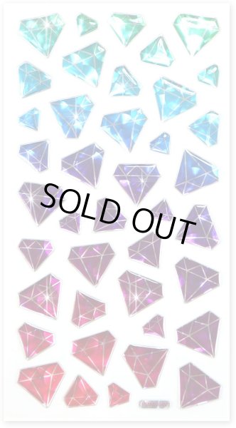 画像1: ご褒美シール 3D ダイヤモンド ミックス 立体 デコレーション 1シート [40s] 入 きらきらぷんぷん丸 3D-033 (1)