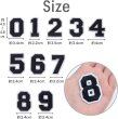 画像2: アイロンワッペン 数字 【ブラック】 黒 0~9 各2枚入り 刺繍 アップリケ ナンバー 番号 おしゃれ 推し活 手芸 DIY きらきらぷんぷん丸 APK-001 (2)