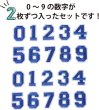 画像3: アイロンワッペン 数字 【ブルー】 青 0~9 各2枚入り 刺繍 アップリケ ナンバー 番号 おしゃれ 推し活 手芸 DIY きらきらぷんぷん丸 APK-002 (3)
