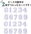 画像3: アイロンワッペン 数字 【ホワイト】 白 0~9 各2枚入り 刺繍 アップリケ ナンバー 番号 おしゃれ 推し活 手芸 DIY きらきらぷんぷん丸 APK-006 (3)