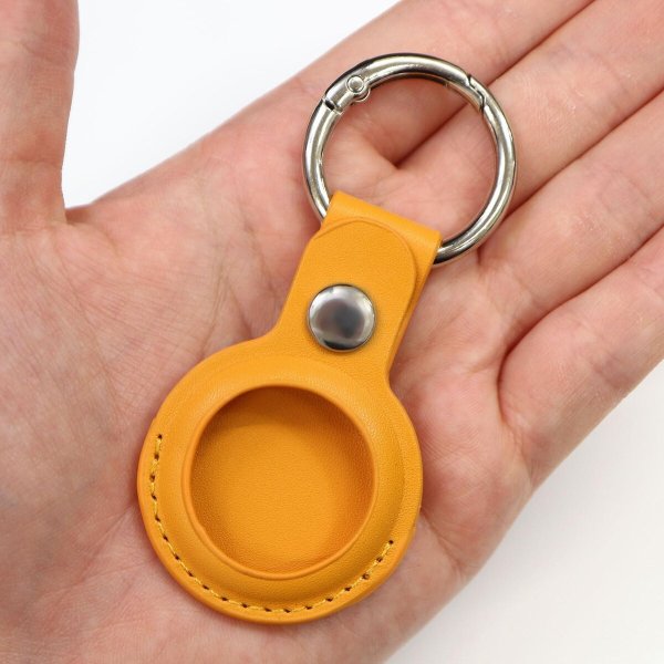 画像6: [きらきらぷんぷん丸] AirTag用 ケース レザー 【オレンジ】 エアタグ用 キーホルダー 丸型カラビナ カバー キーリング付き 紛失防止 ATC-006 (6)