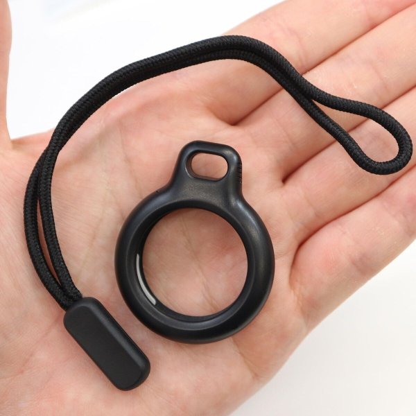画像6: AirTag用 ケース 【ブラック】 黒 エアタグ用 キーホルダー 保護カバー ストラップ 紛失防止 きらきらぷんぷん丸 ATC-007 (6)