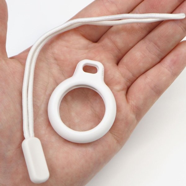 画像6: AirTag用 ケース 【ホワイト】 白 エアタグ用 キーホルダー 保護カバー ストラップ 紛失防止 きらきらぷんぷん丸 ATC-008 (6)