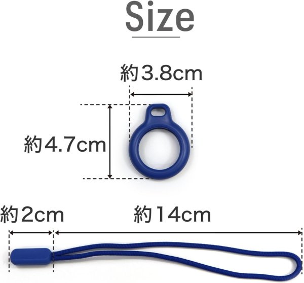 画像3: AirTag用 ケース 【ブル―】 青 エアタグ用 キーホルダー 保護カバー ストラップ 紛失防止 きらきらぷんぷん丸 ATC-009 (3)