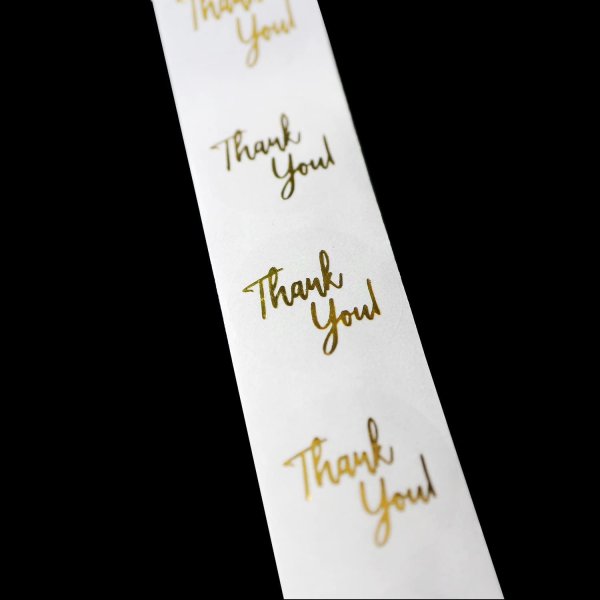 画像4: Thankyouシール サンキュー ありがとうシール 感謝シール ギフトシール ラッピング 封印 ステッカー ロールシール 丸 箔押し ゴールド 金 約500枚入り 〔1セット〕約25×25mm 大容量 きらきらぷんぷん丸 TYS-002 (4)