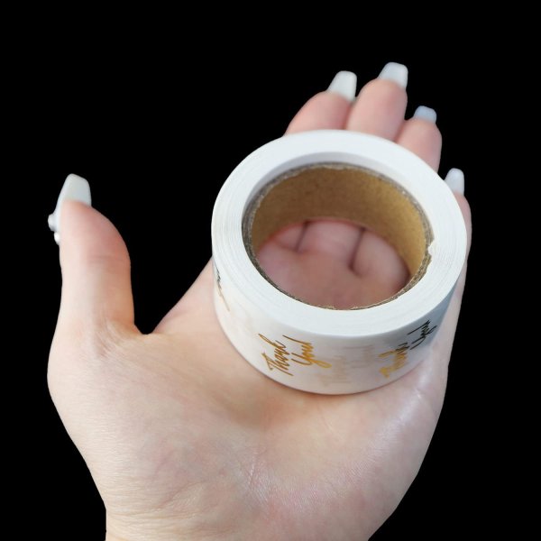 画像6: Thankyouシール サンキュー ありがとうシール 感謝シール ギフトシール ラッピング 封印 ステッカー ロールシール 丸 箔押し ゴールド 金 約500枚入り 〔1セット〕約25×25mm 大容量 きらきらぷんぷん丸 TYS-002 (6)