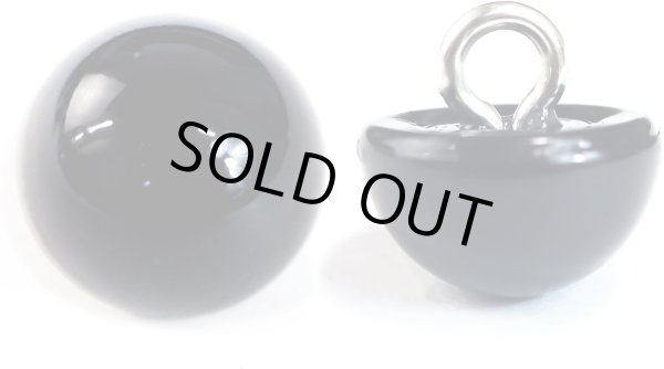 画像1: 【パールボタン足つき】パール ボタン ブラック ツヤあり 半円 20個入り【10mm】きらきらぷんぷん丸 B-006 (1)