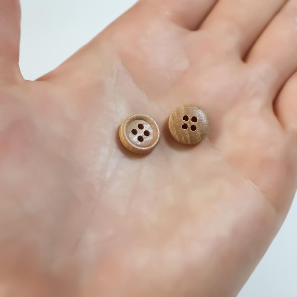 画像7: ウッドボタン 四つ穴ボタン ナチュラル シャツボタン ウッド ボタン ブラウン 木目 木製 20個入り【11.5mm】きらきらぷんぷん丸 B-029 (7)