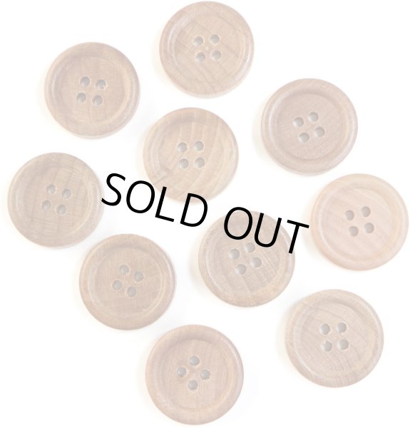 画像1: ウッドボタン 四つ穴ボタン ナチュラル シャツボタン ウッド ボタン ブラウン 木目 木製 10個入り【20mm】きらきらぷんぷん丸 B-033 (1)