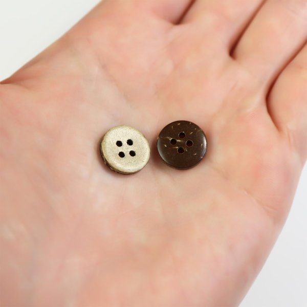 画像7: ココナッツボタン 四つ穴ボタン ナチュラル シャツボタン ウッド ボタン ブラウン 木目 木製 20個入り【12.5mm】きらきらぷんぷん丸 B-037 (7)