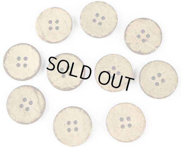 画像1: ココナッツボタン 四つ穴ボタン ナチュラル シャツボタン ウッド ボタン ブラウン 木目 木製 10個入り【20mm】きらきらぷんぷん丸 B-040 (1)